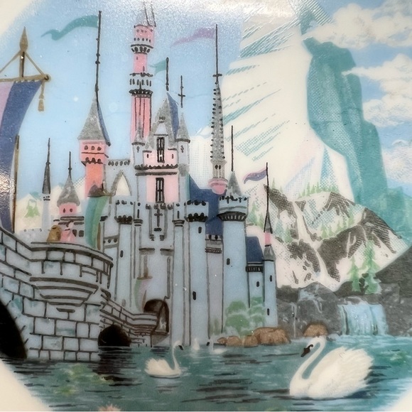 Disneyland Porcelain Plate with Gold and Red Accents - Picture 2 of 5